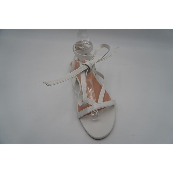 Stuart Weitzman Anita Wraparound Gladiator White Ankle Leather Sandal size 9.5 - Picture 15 of 16
